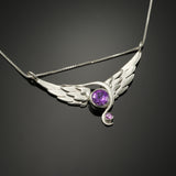 "Round" Wing Necklace with 2 Amethyst
