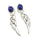 Large Wing earrings with Lapis lazuli